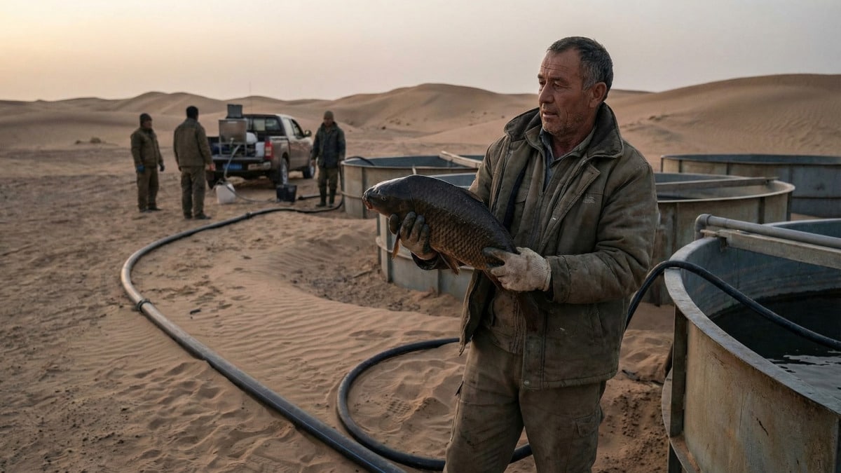 for millennia, humans have avoided crossing the taklamakan desert. today, china is farming fish there